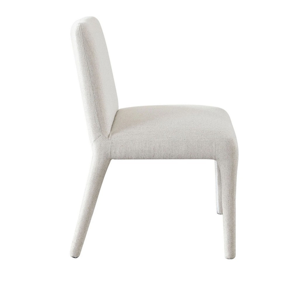 Hena Dining Side Chair Set of 2, Light Oat Polyester Upholstered Frame - BM338757