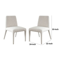 Hena Dining Side Chair Set of 2, Light Oat Polyester Upholstered Frame - BM338757