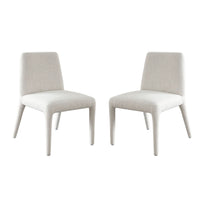 Hena Dining Side Chair Set of 2, Light Oat Polyester Upholstered Frame - BM338757
