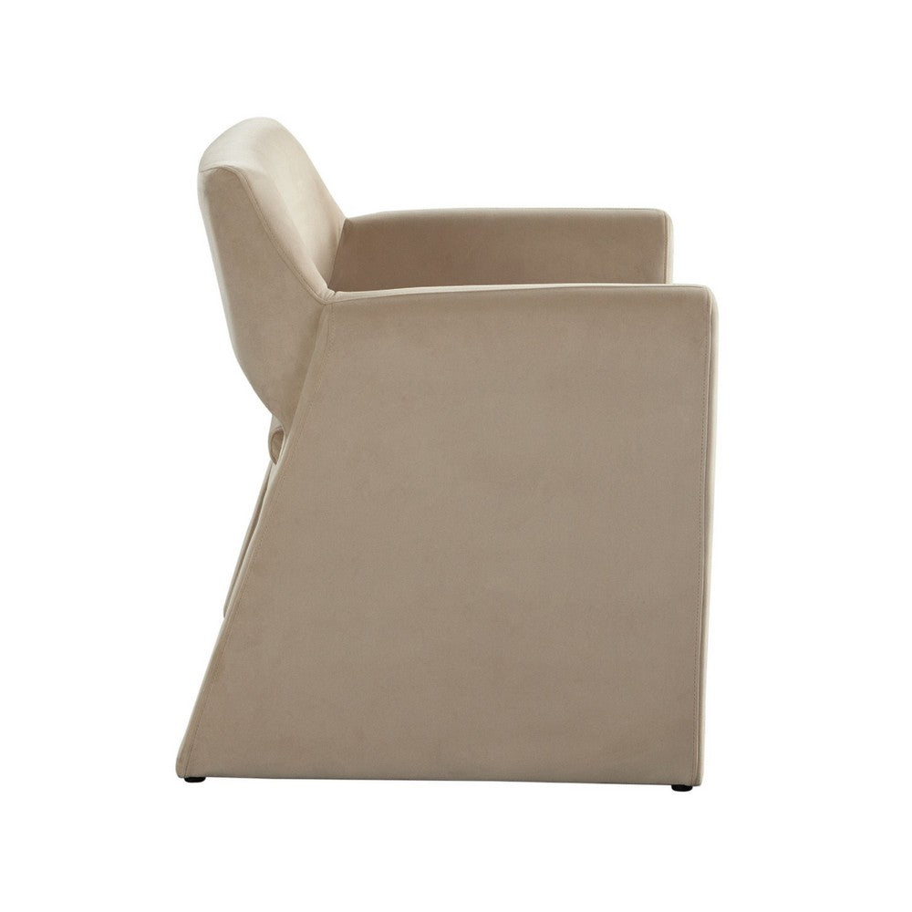 Fena Accent Dining Chair, Light Camel Brown Velvet, Low Back - BM338758