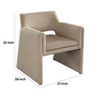 Fena Accent Dining Chair, Light Camel Brown Velvet, Low Back - BM338758