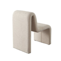 Nena Armless Dining Chair, Curved Light Camel Brown Shearling Fabric - BM338759