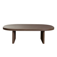 Peny Coffee Table, 47 Inch Oval Top with / Panel Legs in Dark Oak Brown -BM338762