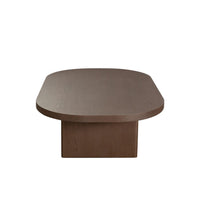 Peny Coffee Table, 47 Inch Oval Top with / Panel Legs in Dark Oak Brown -BM338762
