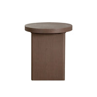 Peny Side End Table, 18 Inch Round Top with Cross Legs in Dark Oak Brown -BM338763