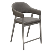 Arie Counter Height Chair Set of 2, Gray Faux Leather Seat and Back -BM338770