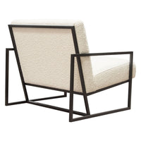 Masy Accent Armchair, Bone White Boucle Textured Fabric, Metal Legs - BM338789