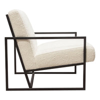 Masy Accent Armchair, Bone White Boucle Textured Fabric, Metal Legs - BM338789