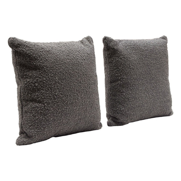 Wily Accent Pillow Set of 2, 16 Inch Square, Charcoal Black Boucle - BM338794