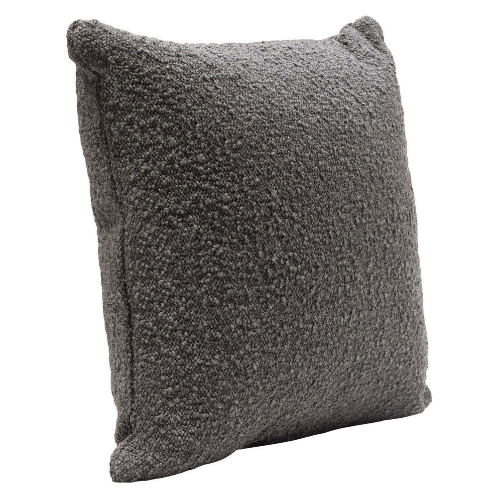 Wily Accent Pillow Set of 2, 16 Inch Square, Charcoal Black Boucle - BM338794