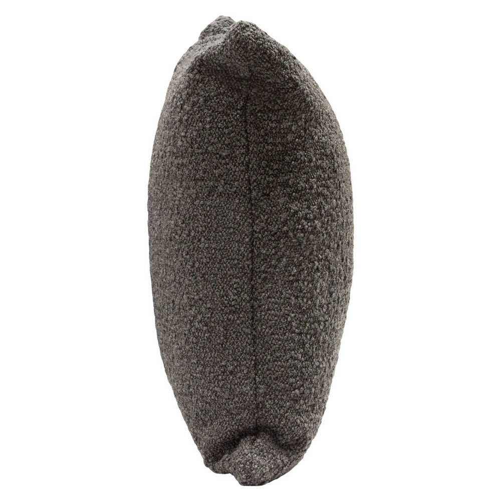 Wily Accent Pillow Set of 2, 16 Inch Square, Charcoal Black Boucle - BM338794