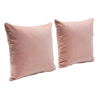 Wily Accent Pillow Set of 2, 16 Inch Square, Blush Pink Velvet Fabric - BM338795