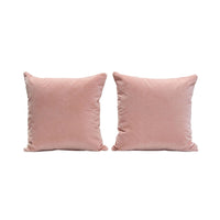 Wily Accent Pillow Set of 2, 16 Inch Square, Blush Pink Velvet Fabric - BM338795