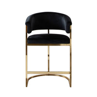 Dely Counter Height Chair, Black Velvet with Gold Metal Sled Frame -BM338828