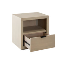 Somy Nightstand with Drawer and Shelf, Light Natural Gray Mango Wood - BM338835