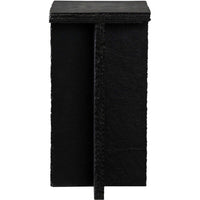 Tely Accent Side End Table, 12 Inch Square Black Slate Marble Top, X Base -BM338836