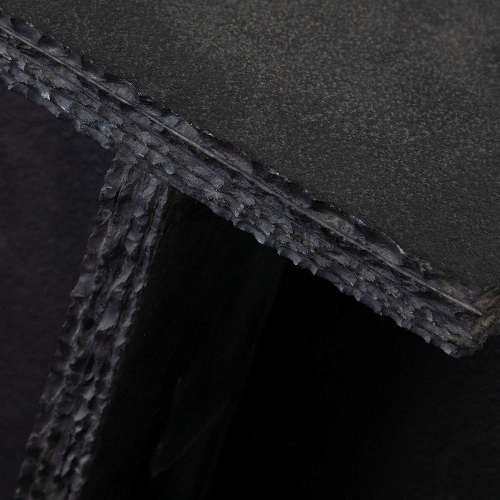 Tely Accent Side End Table, 12 Inch Square Black Slate Marble Top, X Base -BM338836