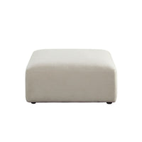 Zey Modular Ottoman, 37 Inch Square, Ivory Sherpa Fabric - BM338840