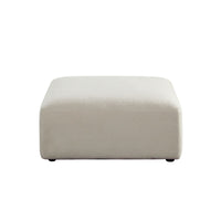 Zey Modular Ottoman, 37 Inch Square, Ivory Sherpa Fabric - BM338840