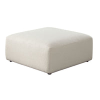 Zey Modular Ottoman, 37 Inch Square, Ivory Sherpa Fabric - BM338840