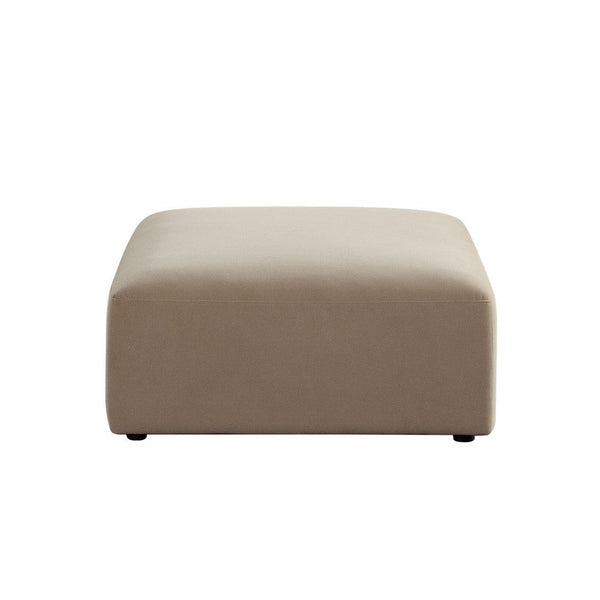 Zey Modular Ottoman, 37 Inch Square, Light Camel Brown Velvet - BM338846