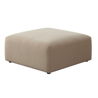 Zey Modular Ottoman, 37 Inch Square, Light Camel Brown Velvet - BM338846