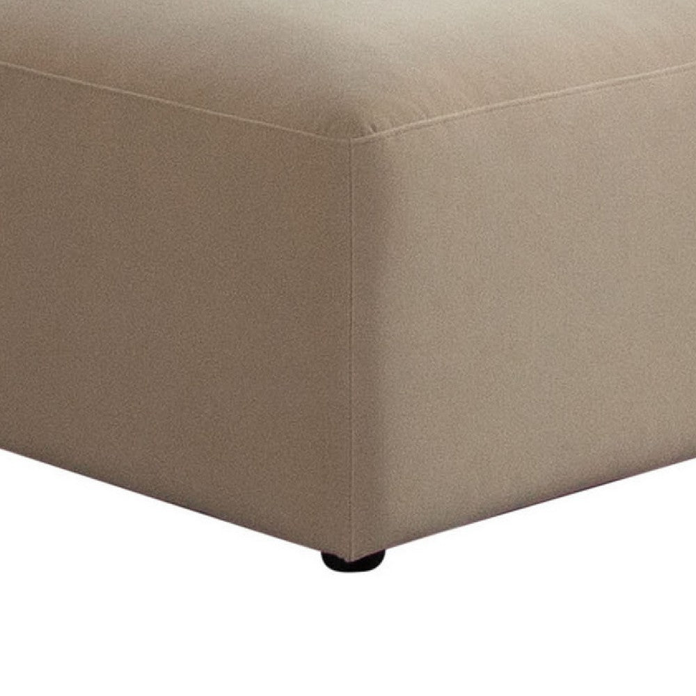 Zey Modular Ottoman, 37 Inch Square, Light Camel Brown Velvet - BM338846