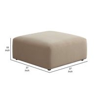 Zey Modular Ottoman, 37 Inch Square, Light Camel Brown Velvet - BM338846