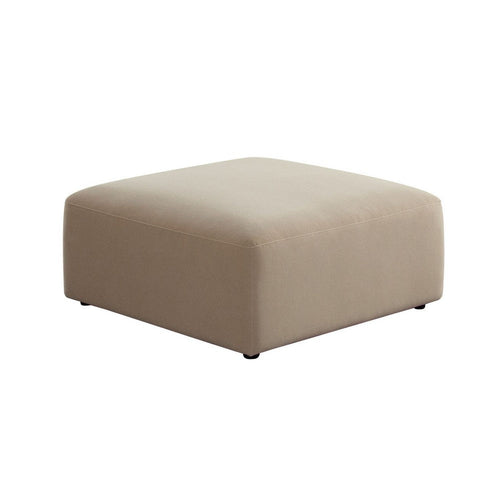 Zey Modular Ottoman, 37 Inch Square, Light Camel Brown Velvet - BM338846