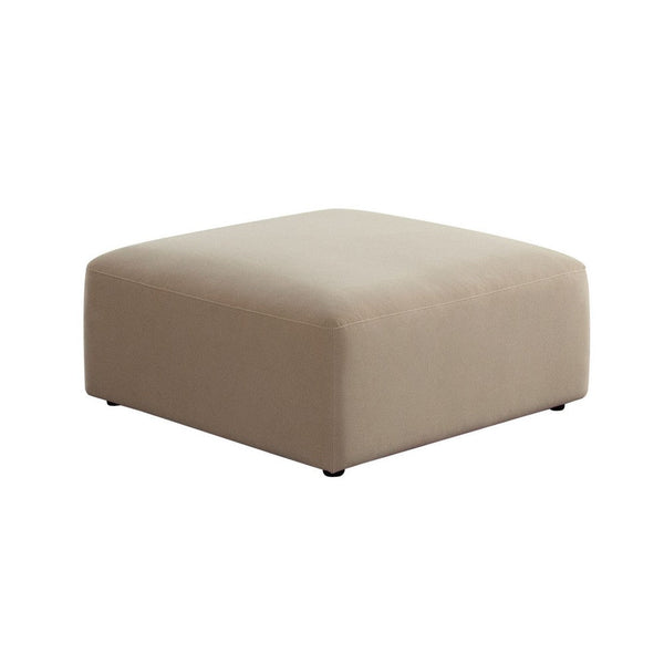 Zey Modular Ottoman, 37 Inch Square, Light Camel Brown Velvet - BM338846