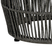 Himo Outdoor End Table, Charcoal Gray Rope Body, 19 Inch Round Superstone Top - BM338898