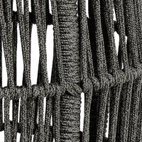 Himo Outdoor End Table, Charcoal Gray Rope Body, 19 Inch Round Superstone Top - BM338898