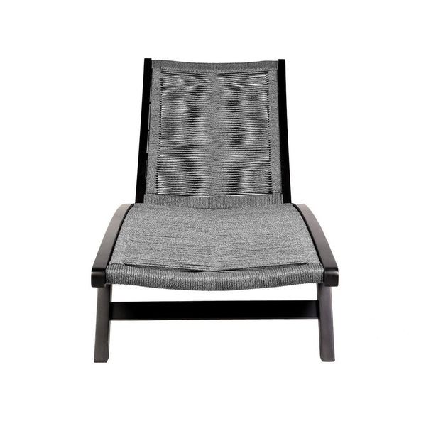Gyoi Poolside Chaise Lounger, 5 Level Adjustment, 72 Inch Gray Woven Rope - BM338900