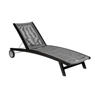 Gyoi Poolside Chaise Lounger, 5 Level Adjustment, 72 Inch Gray Woven Rope - BM338900
