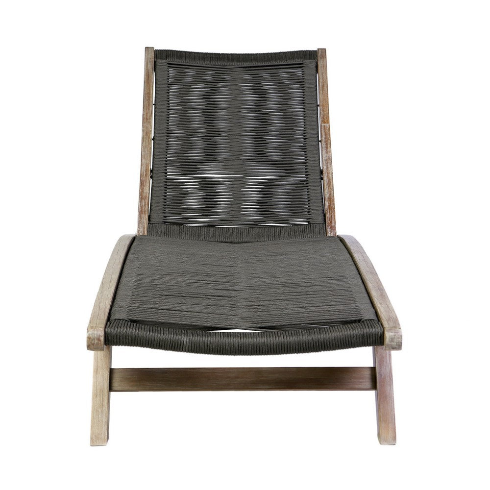 Gyoi Poolside Chaise Lounger, 5 Level Adjustment, 72 Inch Brown Wood Body - BM338901