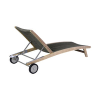 Gyoi Poolside Chaise Lounger, 5 Level Adjustment, 72 Inch Brown Wood Body - BM338901