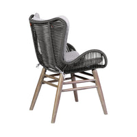 Mina Patio Dining Chair, 36 Inch, Gray Woven Rope, Fabric Seating - BM338974