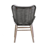 Mina Patio Dining Chair, 36 Inch, Gray Woven Rope, Fabric Seating - BM338974