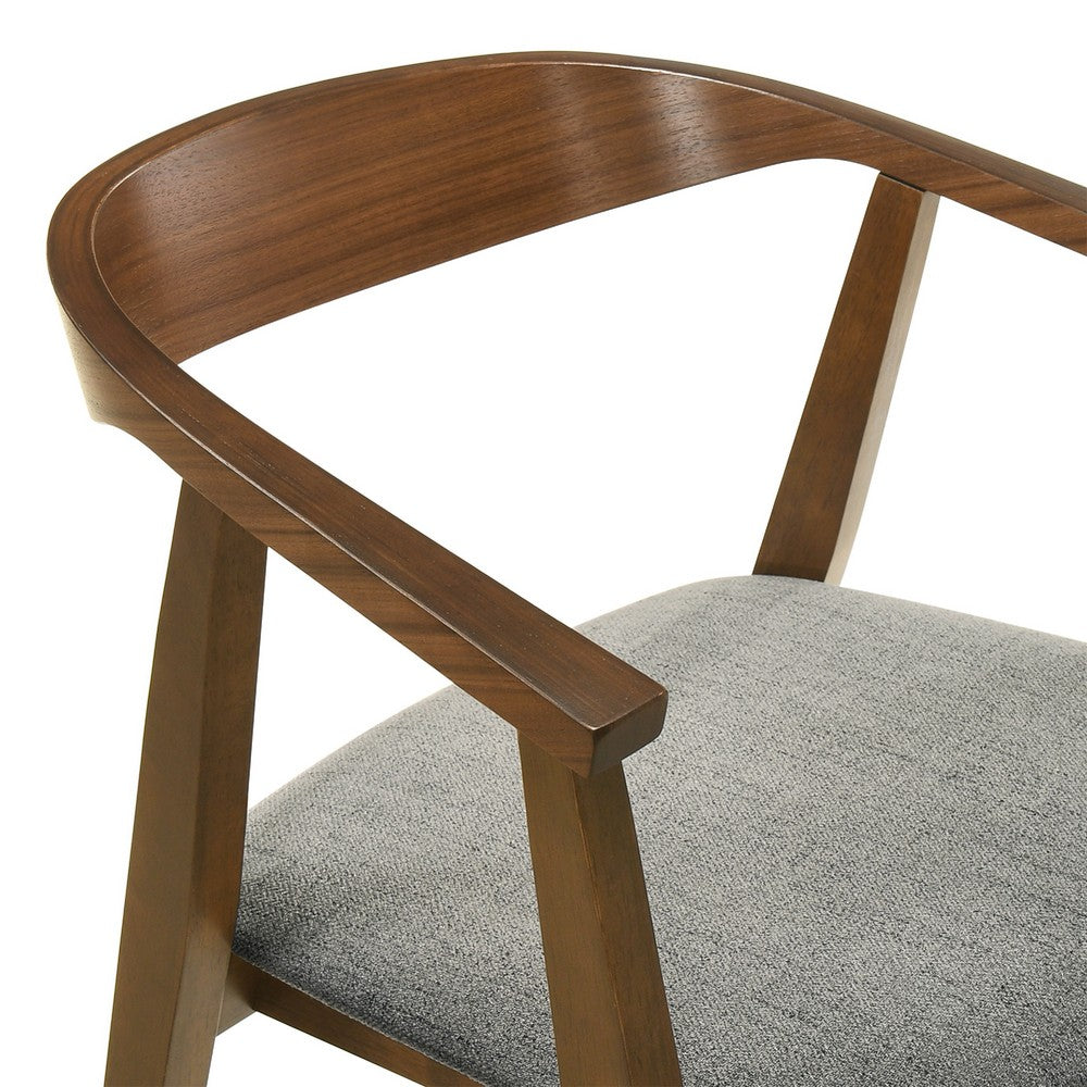 Alana Dining Chair Set of 2, Walnut Brown Wood, Charcoal Gray Fabric - BM339024