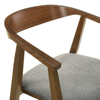 Alana Dining Chair Set of 2, Walnut Brown Wood, Charcoal Gray Fabric - BM339024