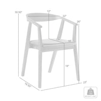 Alana Dining Chair Set of 2, Walnut Brown Wood Frame, Orange Fabric - BM339026