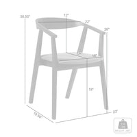 Alana Dining Chair Set of 2, Black Wood Frame, Charcoal Gray Fabric - BM339027