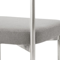 Shany Dining Chair Set of 2, Brushed Steel Curved Back, Gray Polyester - BM339080