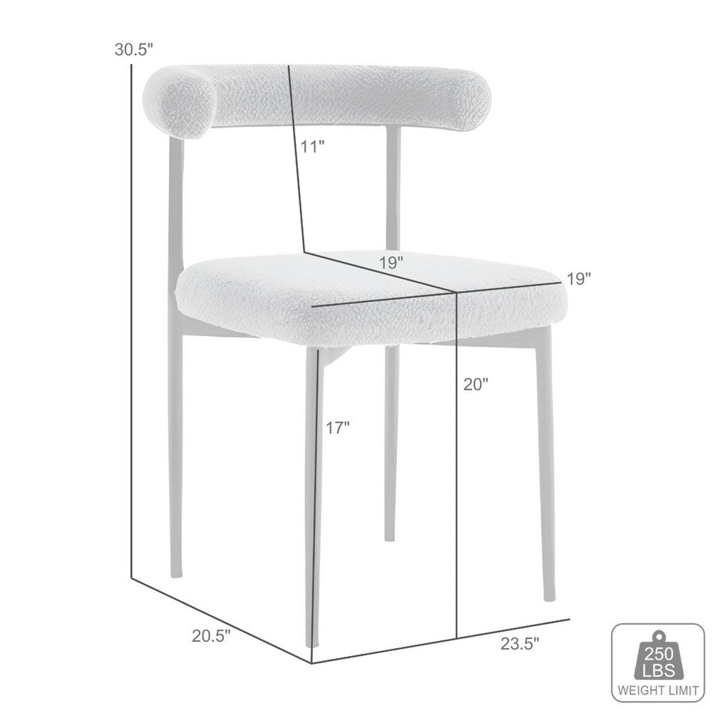 Shany Dining Chair Set of 2, Curved Back Brushed Steel, Blue Polyester - BM339081