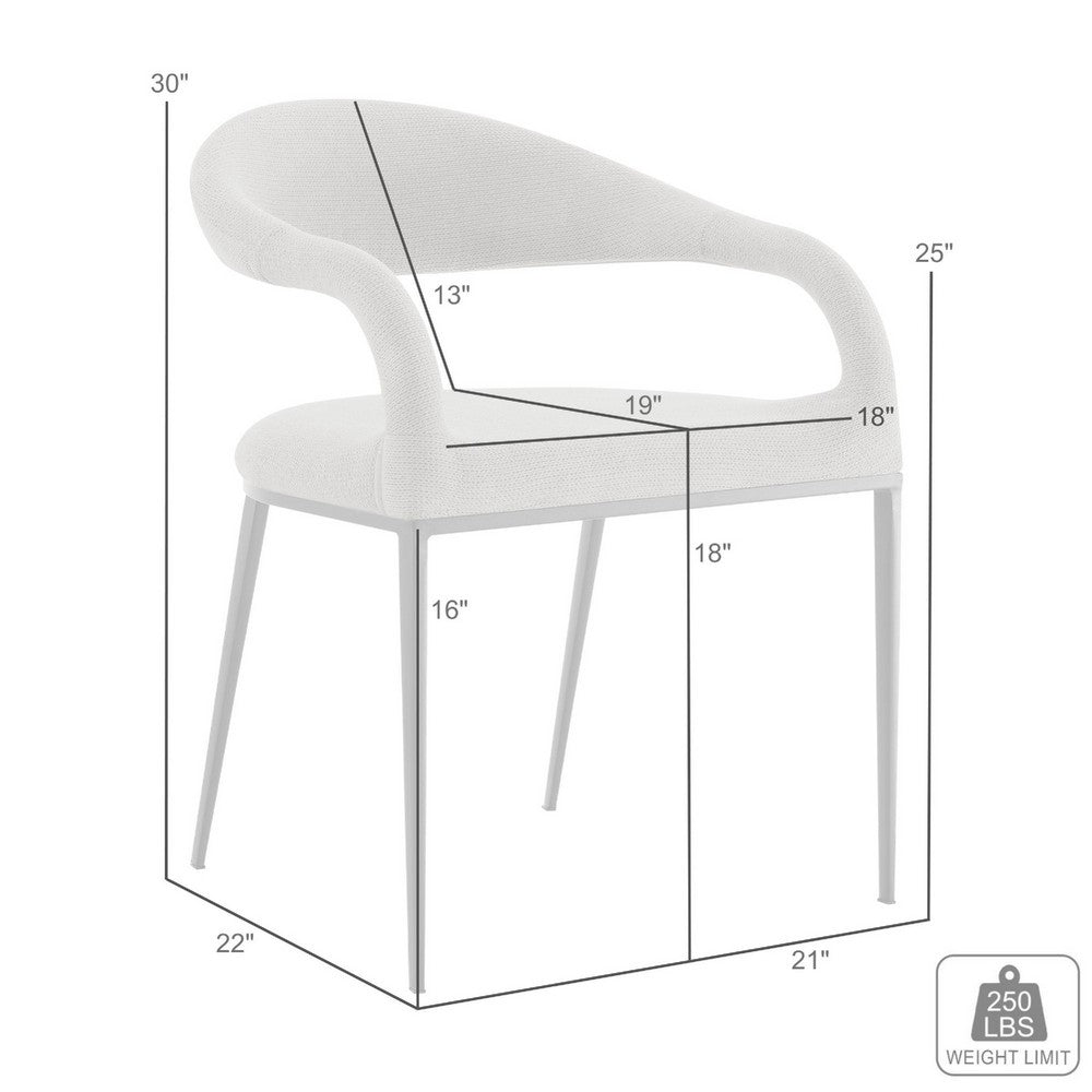Morgie Dining Chair Set of 2, Curve Back Integrated Arms, Navy Blue - BM339086