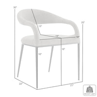 Morgie Dining Chair Set of 2, Curve Back Integrated Arms, Navy Blue - BM339086