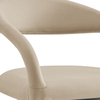 Monie Swivel Counter Stool Chair, Floating Back, Beige Faux Leather - BM339087