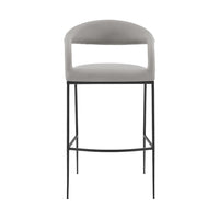 Monie Counter Stool Chair, Floating Back, Light Gray Faux Leather - BM339091