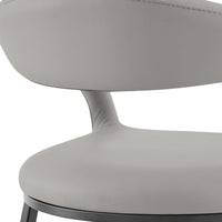Monie Counter Stool Chair, Floating Back, Light Gray Faux Leather - BM339091