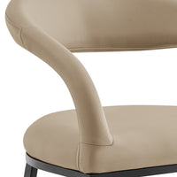 Monie Counter Stool Chair, Curved Floating Back, Beige Faux Leather - BM339093